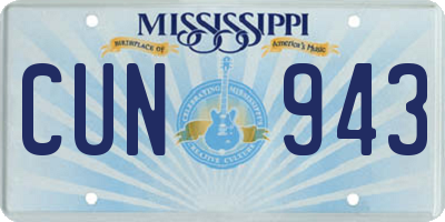 MS license plate CUN943