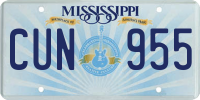 MS license plate CUN955