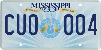 MS license plate CUO004