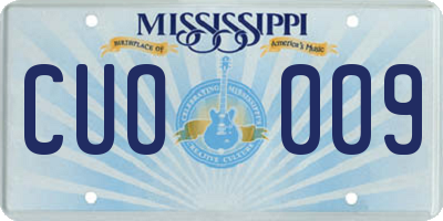 MS license plate CUO009