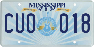 MS license plate CUO018
