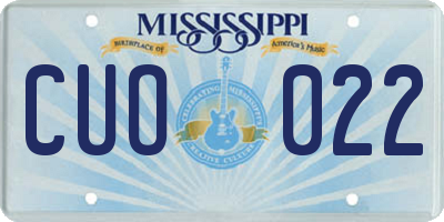 MS license plate CUO022