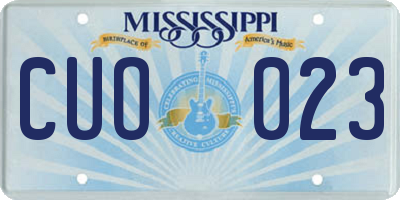 MS license plate CUO023