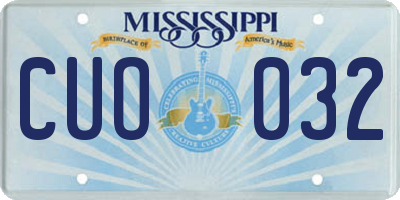 MS license plate CUO032