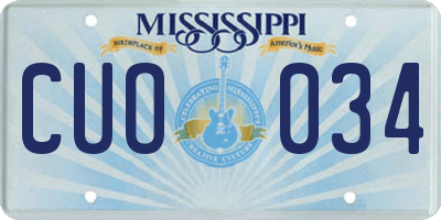 MS license plate CUO034