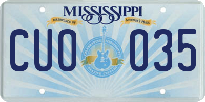 MS license plate CUO035