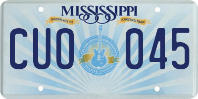 MS license plate CUO045
