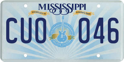 MS license plate CUO046