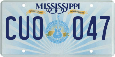 MS license plate CUO047