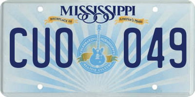 MS license plate CUO049