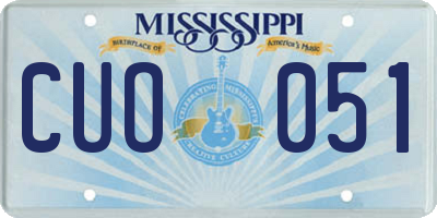 MS license plate CUO051