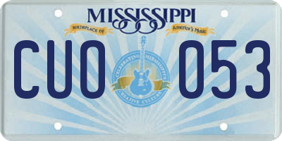 MS license plate CUO053