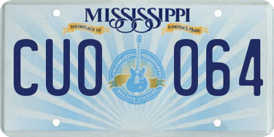 MS license plate CUO064