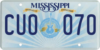 MS license plate CUO070