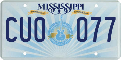 MS license plate CUO077