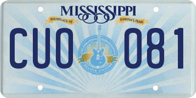 MS license plate CUO081