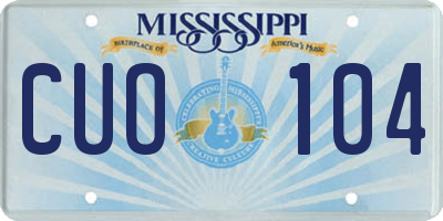 MS license plate CUO104