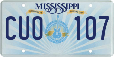 MS license plate CUO107