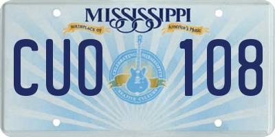 MS license plate CUO108