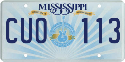 MS license plate CUO113