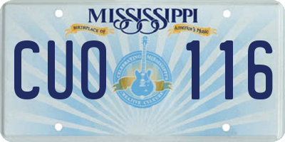 MS license plate CUO116