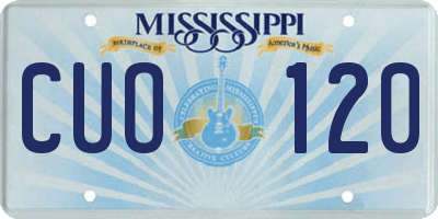 MS license plate CUO120