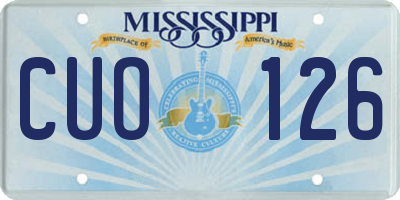 MS license plate CUO126