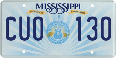 MS license plate CUO130