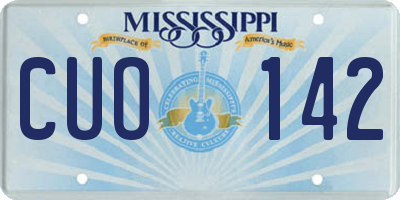 MS license plate CUO142