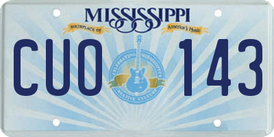 MS license plate CUO143