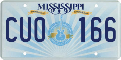 MS license plate CUO166