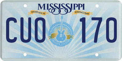 MS license plate CUO170