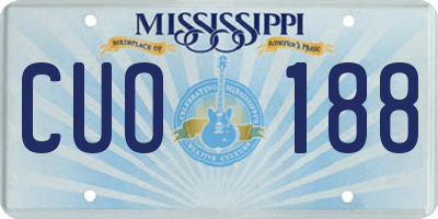 MS license plate CUO188