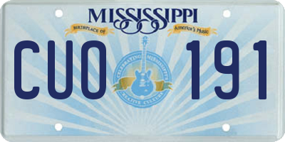 MS license plate CUO191