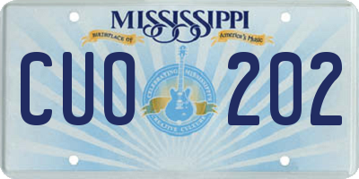 MS license plate CUO202