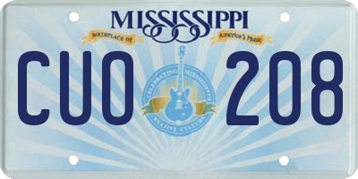 MS license plate CUO208