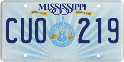 MS license plate CUO219