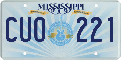 MS license plate CUO221
