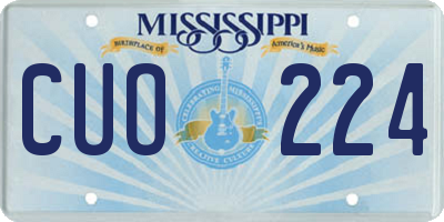 MS license plate CUO224