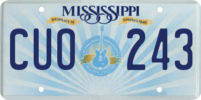 MS license plate CUO243