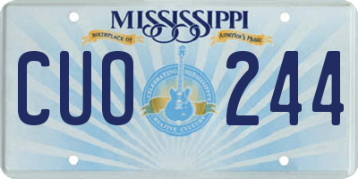MS license plate CUO244