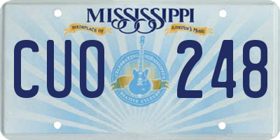 MS license plate CUO248