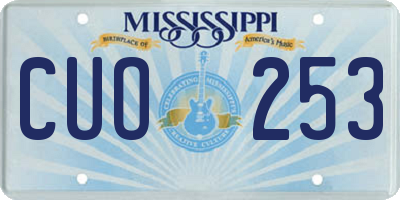 MS license plate CUO253