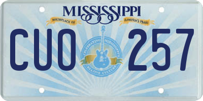 MS license plate CUO257