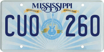 MS license plate CUO260