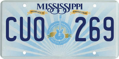 MS license plate CUO269