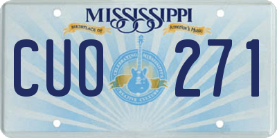 MS license plate CUO271