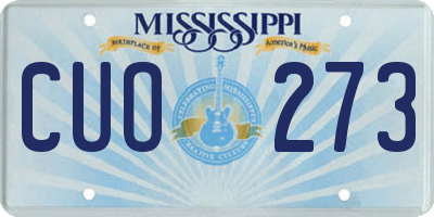 MS license plate CUO273