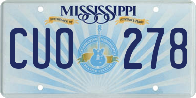 MS license plate CUO278