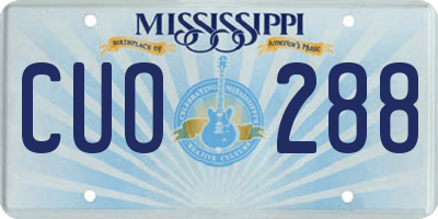MS license plate CUO288